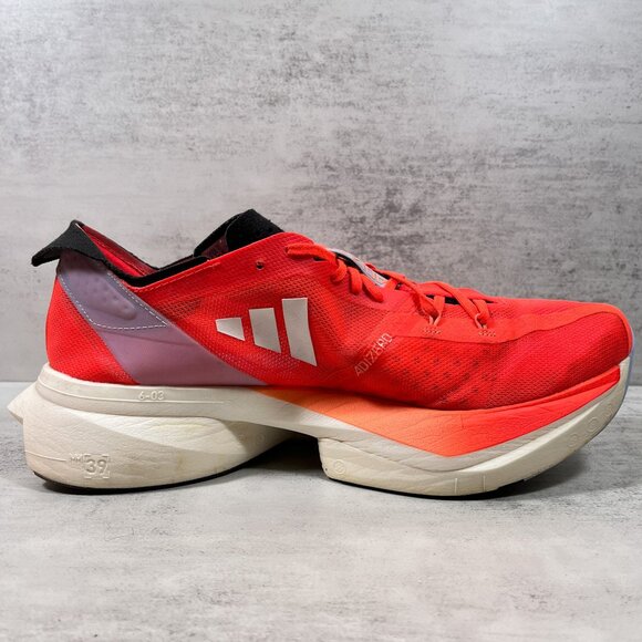 Adidas Adizero Adios Pro 3 Running Shoes - Men's Size 8.5 - Red Orange - Picture 2 of 10